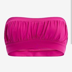 Express Ruched Cropped Bandeau Top